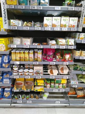 Vegan shelf at Føtex in Copenhagen