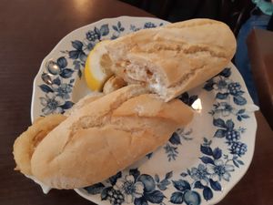 Calamari sandwich / Bocata de calamares at Chia Chill Café in Madrid