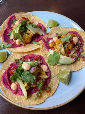 Toasted cauliflower tacos at Chia Chill Café in Madrid