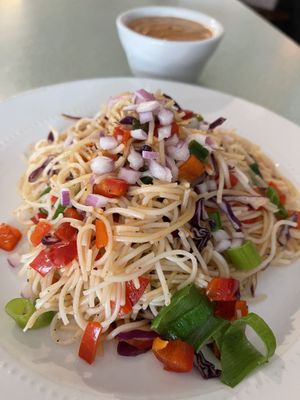 Sesame Noodles with a spicy peanut Thai sauce ots  at Love n Light in St Louis