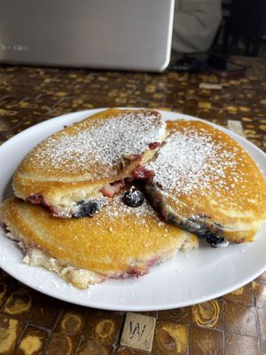 Mixed Berry Pancakes (secret menu item ) #Veganuary at Love n Light in St Louis