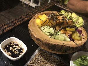 Poke bowl with tofu and mango  at Poke Bowl in Koh Chang