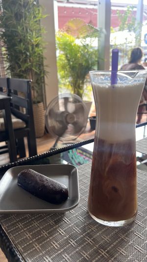 Almond milk ice caffe latte  at Poke Bowl in Koh Chang