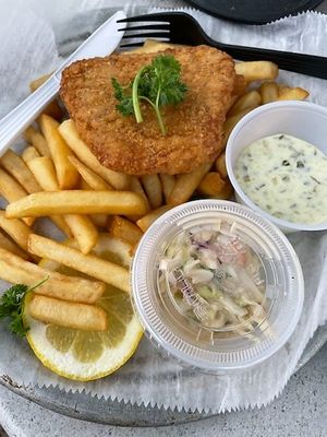 Fish and chips at Garden Patch by the Sea in Quincy