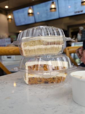 Carrot cake and lemon cake at Garden Patch by the Sea in Quincy