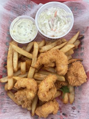 Fried shrimp and fries  at Garden Patch by the Sea in Quincy