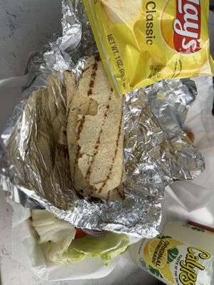 Vegan lobster roll made into a wrap to be gluten freee  at Garden Patch by the Sea in Quincy