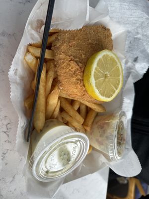 Fish and chips  at Garden Patch by the Sea in Quincy