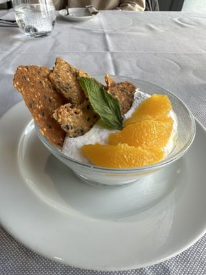 Vegan almond Bavarian cream  at Fiore di Pietra in Capolago