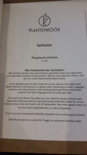 Solidarity meal at Plantenköök in Bremen