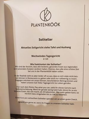 A pay as much as you can option at Plantenköök in Bremen