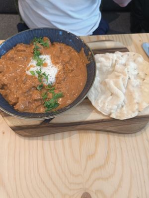 Butter Curry with a tiny scoop of rice at Plantenköök in Bremen