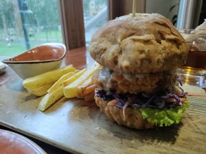 Fish burger at SHAKA - Burgos Circle in Taguig