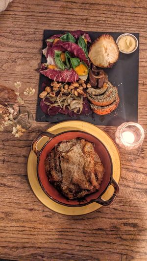 Lasagna and plate of the day at Karoot in Ghent