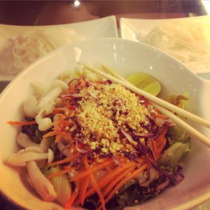 noodle dish pho yam at May Veggie Home in Bangkok