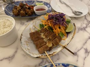 “Bacon” wrapped mushrooms at May Veggie Home in Bangkok