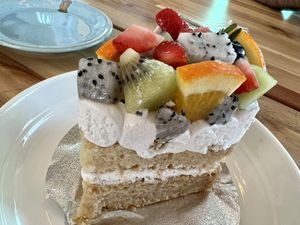 Flaxseed cake - not recommended  #Veganuary at May Veggie Home in Bangkok