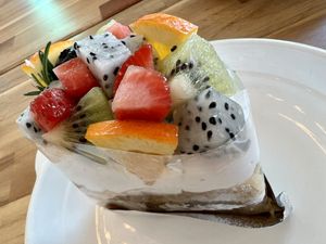 Flaxseed cake - personally not recommended  #Veganuary at May Veggie Home in Bangkok