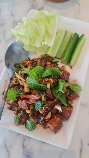Spicy salad at May Veggie Home in Bangkok