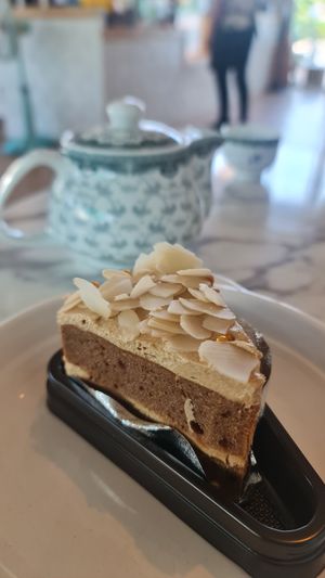 Almond & coffee cake at May Veggie Home in Bangkok