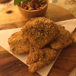 Toddler approved nuggets at May Veggie Home in Bangkok