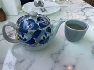 Chamomile tea, 99 baht (plus 7% sales tax)  at May Veggie Home in Bangkok