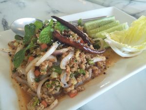 Laab moo at May Veggie Home in Bangkok