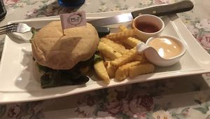 Burger meal   at May Veggie Home in Bangkok