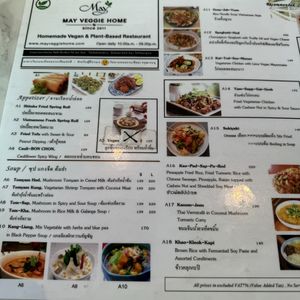 Menu 12/23  at May Veggie Home in Bangkok