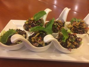 Tea leaf salad at May Veggie Home in Bangkok