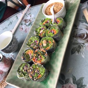 Vietnam spring roll at May Veggie Home in Bangkok