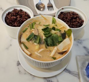 tomyum taste more like tom kha at May Veggie Home in Bangkok