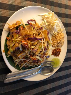 Pad Thai tofu  at May Veggie Home in Bangkok