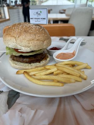 Samurai burger  at May Veggie Home in Bangkok