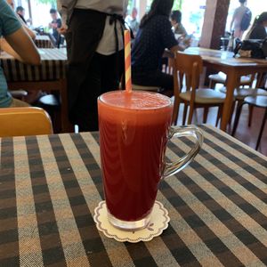 Mixed Juice (this one was mostly beets but I think they “mix it up,” hence the name! at May Veggie Home in Bangkok