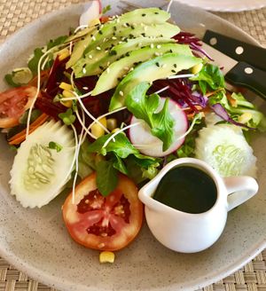 Avocado salad, good size at May Veggie Home in Bangkok