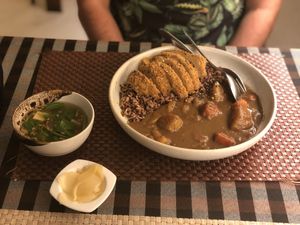 Japanese veggie Katsu curry! To die for at May Veggie Home in Bangkok