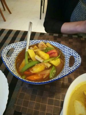 Fried tofu fish at May Veggie Home in Bangkok