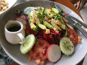 Avocado salad - the dressing was really tasty!  at May Veggie Home in Bangkok