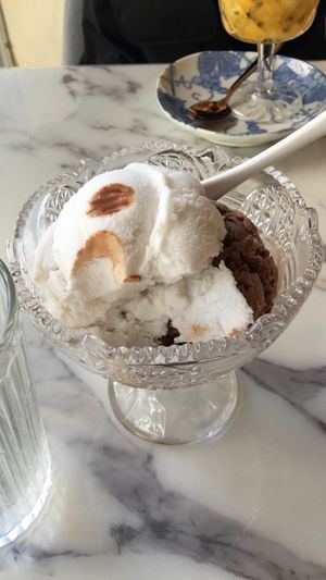 Coconut and chocolat at May Veggie Home in Bangkok