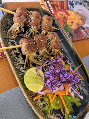 The bacon mushrooms. The best dish EVER! at May Veggie Home in Bangkok