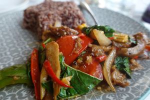 Spicy thai food! at May Veggie Home in Bangkok