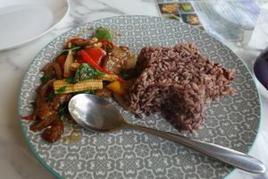 Spicy thai food! at May Veggie Home in Bangkok