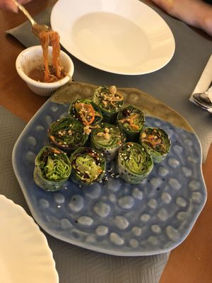 Fresh rolls at May Veggie Home in Bangkok