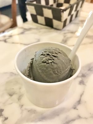 Black sesame ice cream  at May Veggie Home in Bangkok