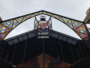 Arch over main entrance   at Mercado de La Boqueria in Barcelona