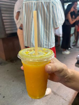 Mango orange at Mercado de La Boqueria in Barcelona