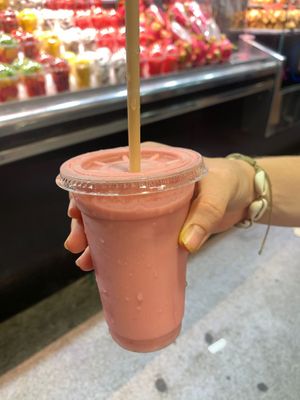 Strawberry coconut at Mercado de La Boqueria in Barcelona