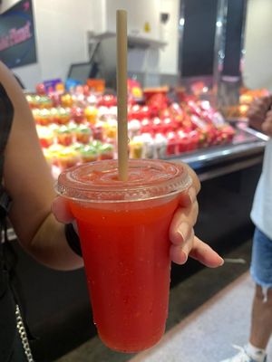 Mango strawberry at Mercado de La Boqueria in Barcelona