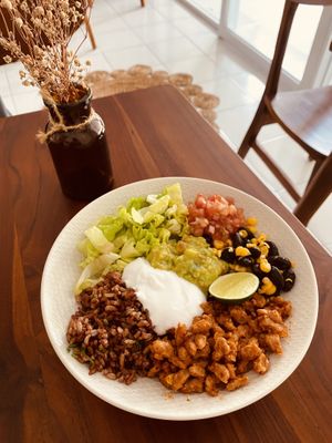 Vegan burrito bowl   at Chickpea Bali  in Ungasan